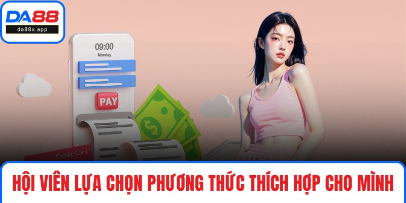 Nạp Tiền DA88 Hội viên lựa chọn phương thức thích hợp cho mình